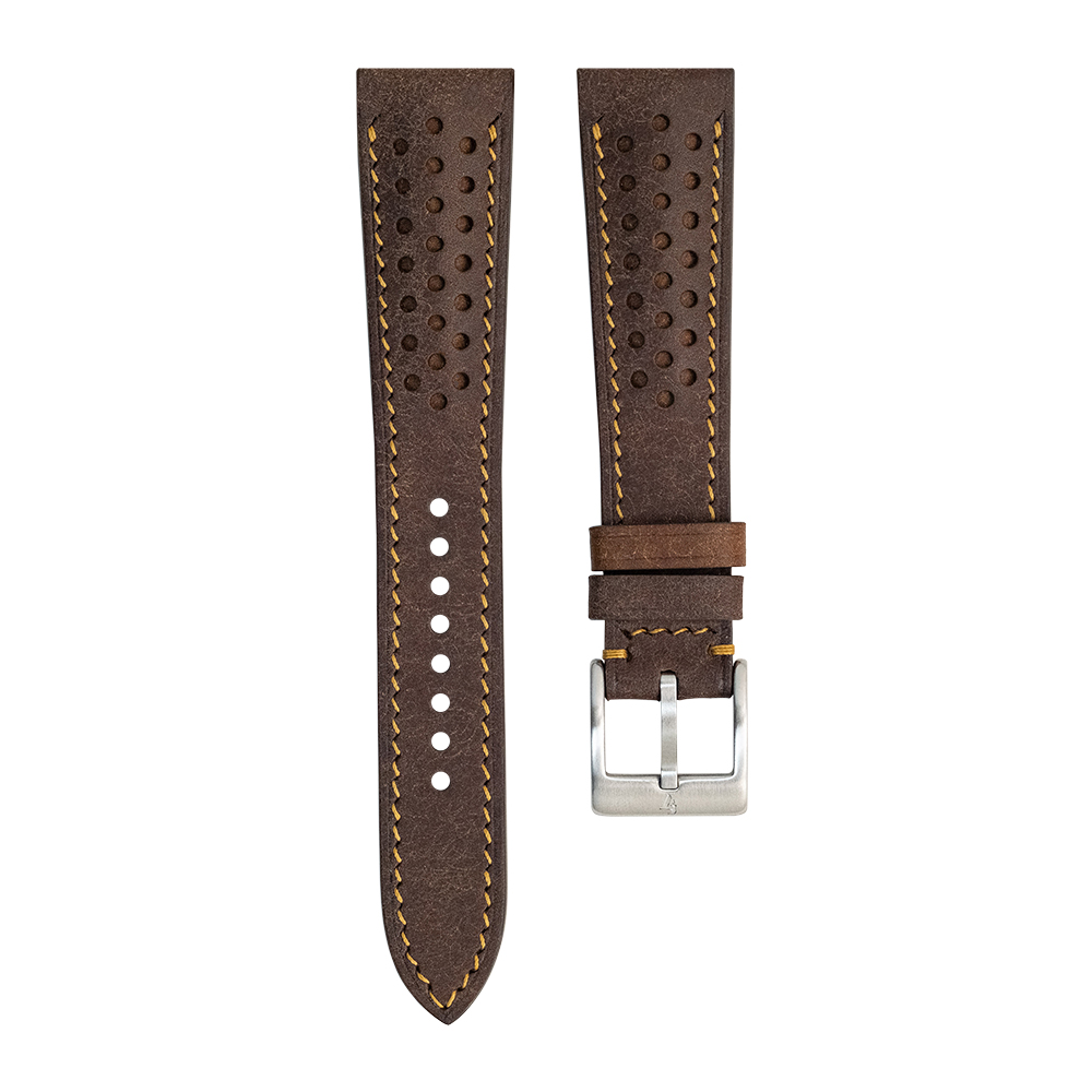 Dark Brown Lo Rally Strap for Moonswatch Saturnus