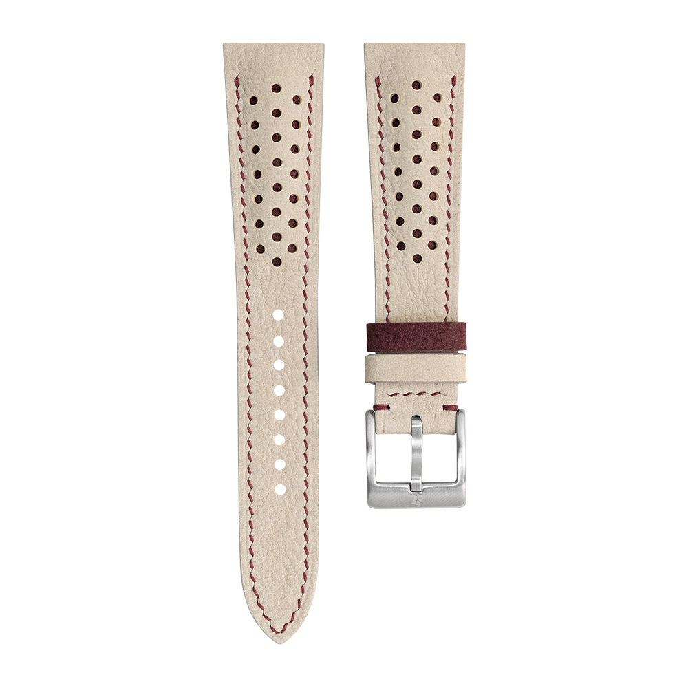 Biege Nubuck Rally Strap for Moonswatch Pluto